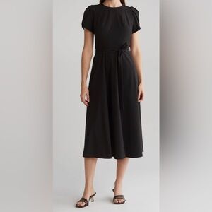 Calvin Klein Comm Tie waist Tulip Sleeve Dress Color meadow